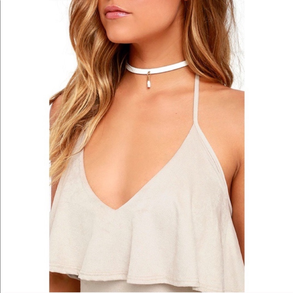 Suede Ruffle Bodysuit - Picture 7 of 7